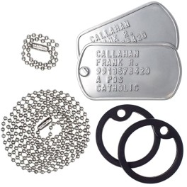 Dog Tag X 2 with rubbers and one chain