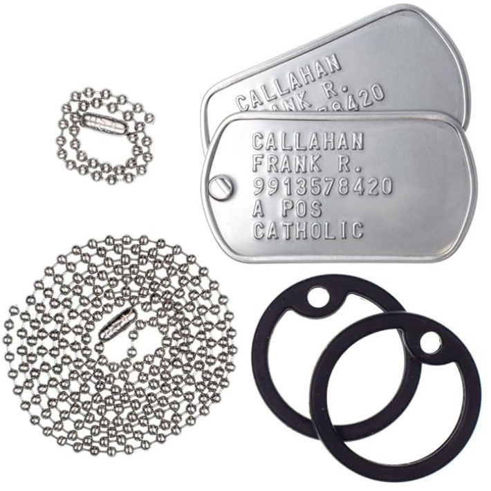 Dog Tag X 2 with rubbers and one chain
